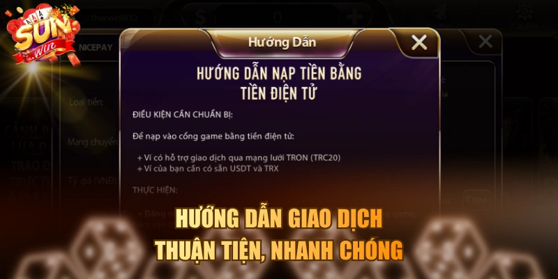 Hướng dẫn giao dịch thuận tiện, nhanh chóng